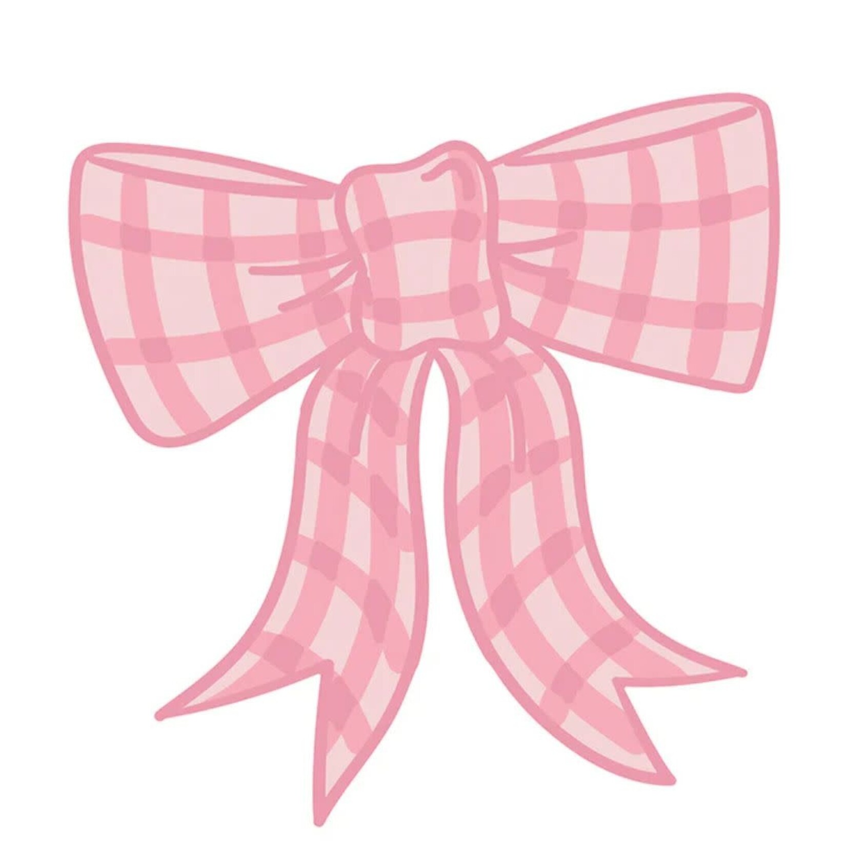 happy everything pink gingham bow big attachment