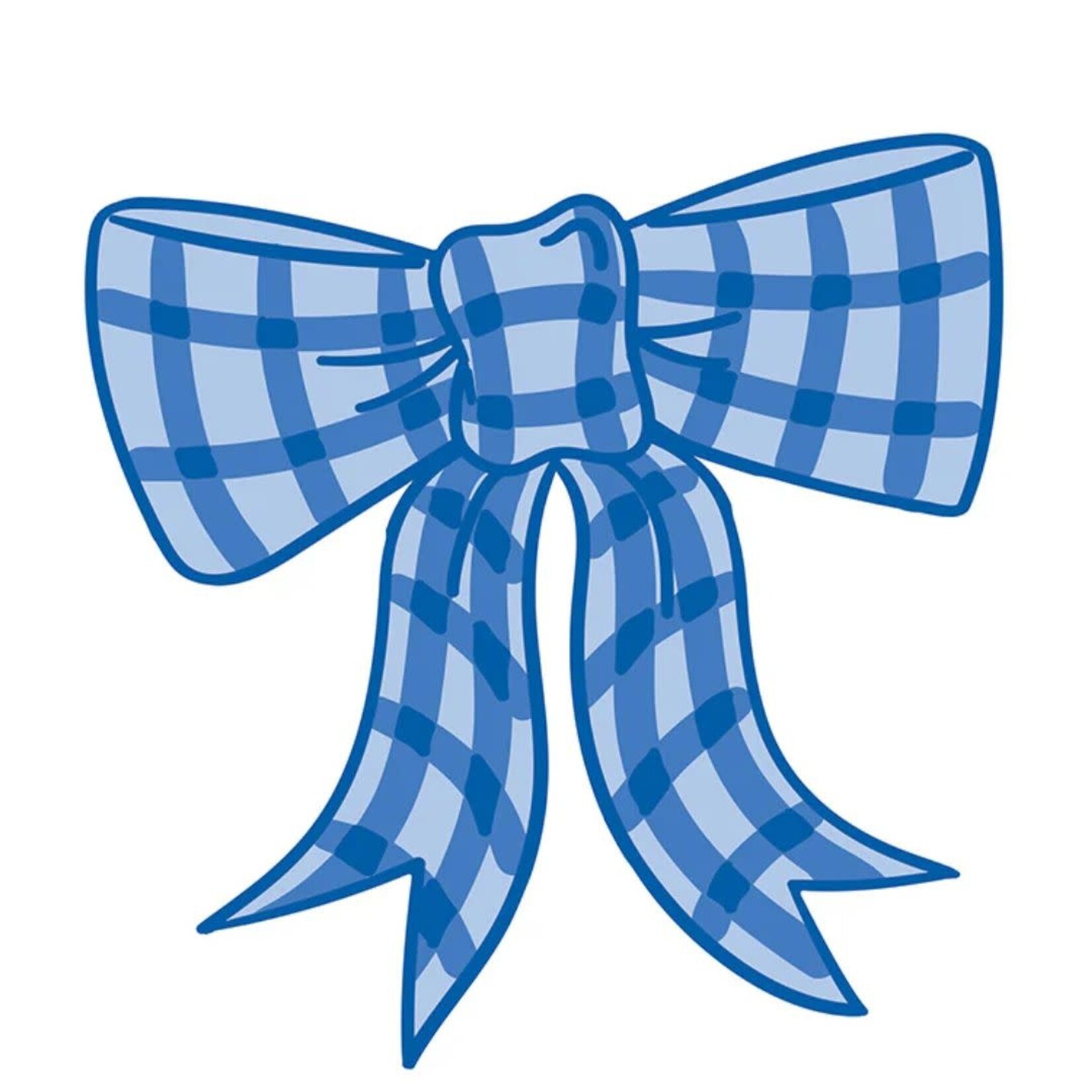 happy everything blue gingham bow mini attachment