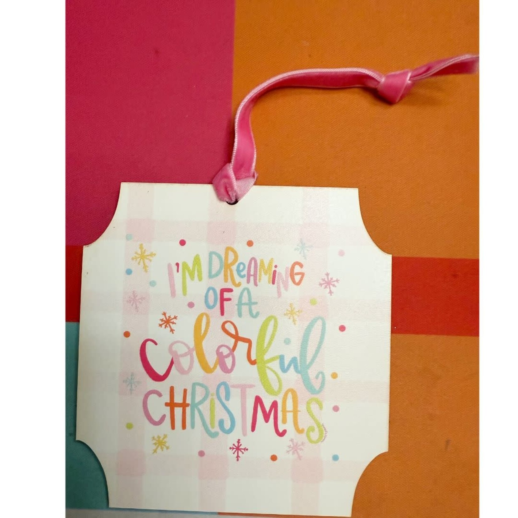 m. lynne designs dreaming of a colorful christmas ornament