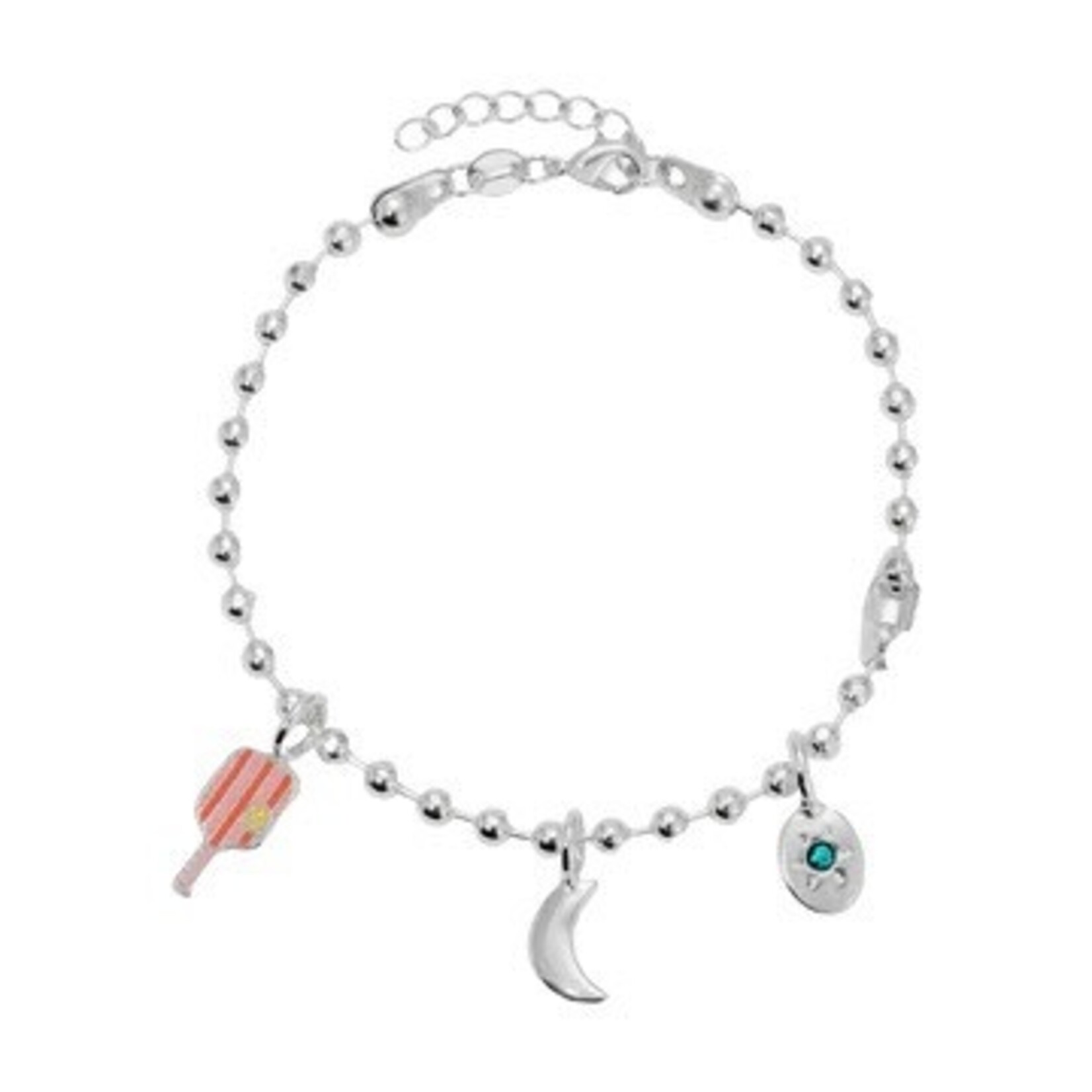 lucky feather silver ball chain bracelet