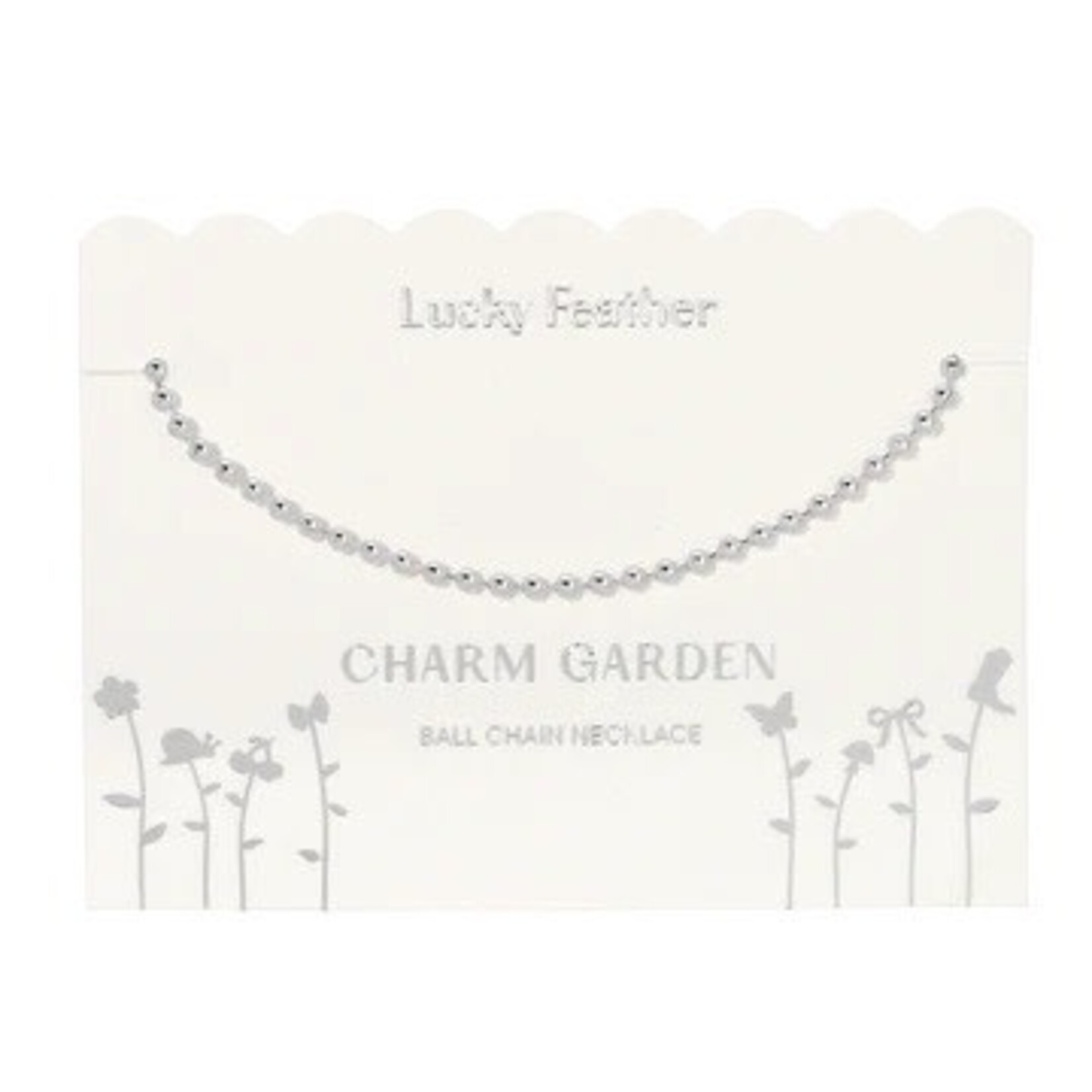lucky feather silver ball chain necklace
