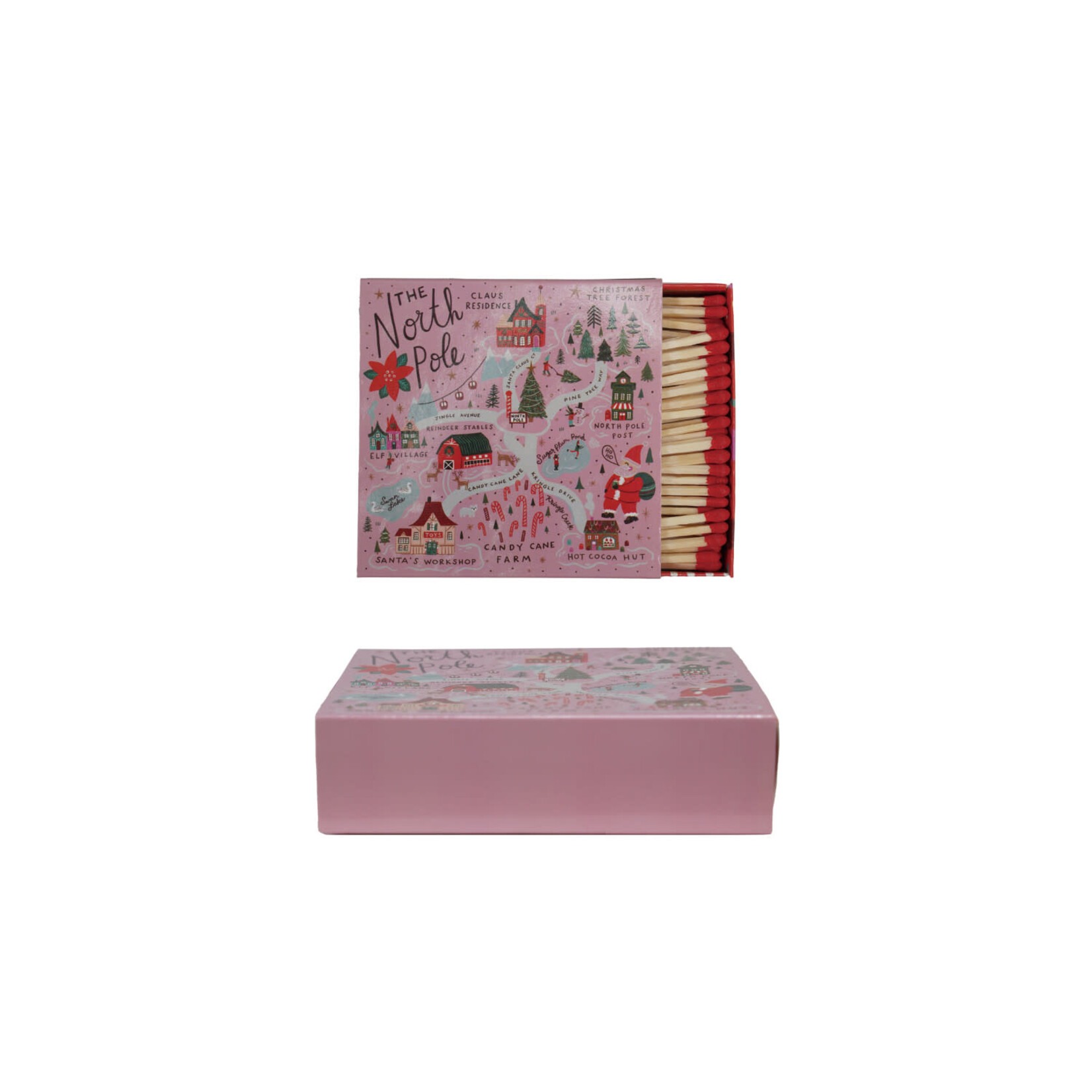 m. lynne designs north pole safety matches box