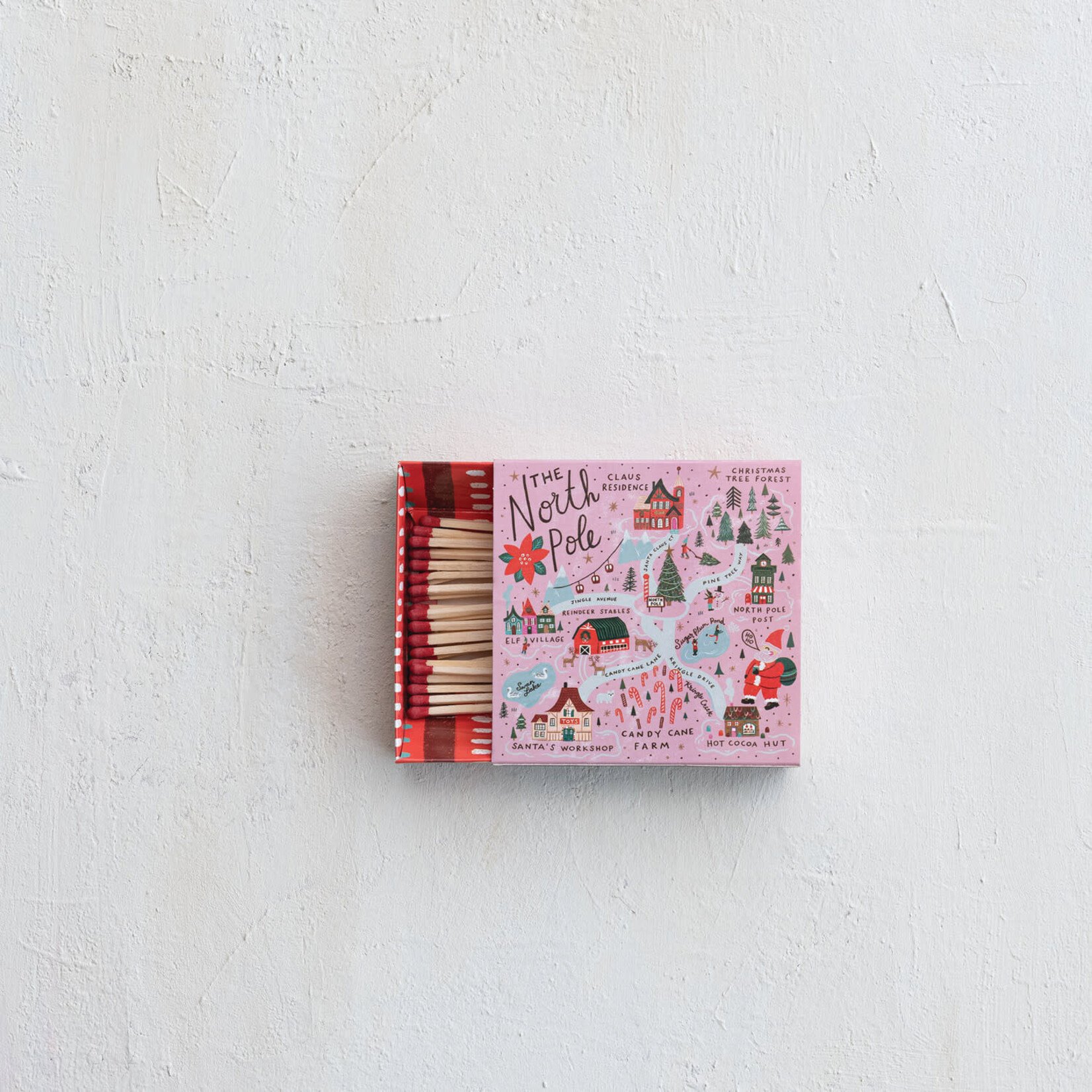 m. lynne designs north pole safety matches box
