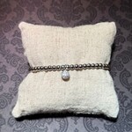 stainless silver bead bracelet with sparkly charm