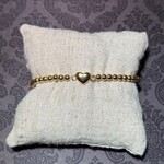 m. lynne designs stainless gold bead bracelet with gold heart
