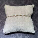 m. lynne designs stainless gold bead bracelet  with multi-single pearls