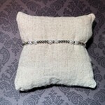 m. lynne designs stainless silver bead bracelet with multi-double pearls