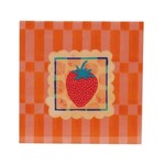 wooden enameled strawberry art