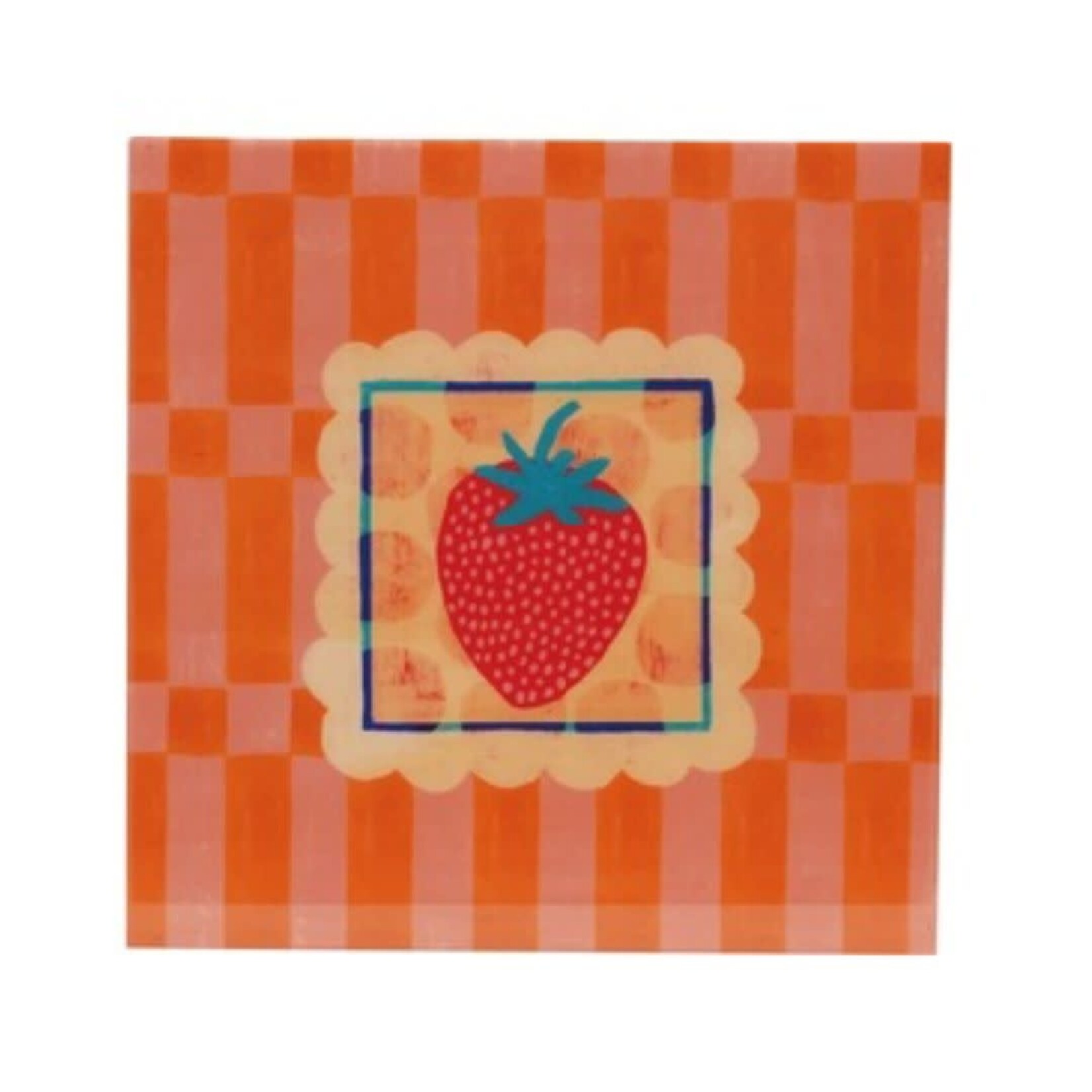 wooden enameled strawberry art