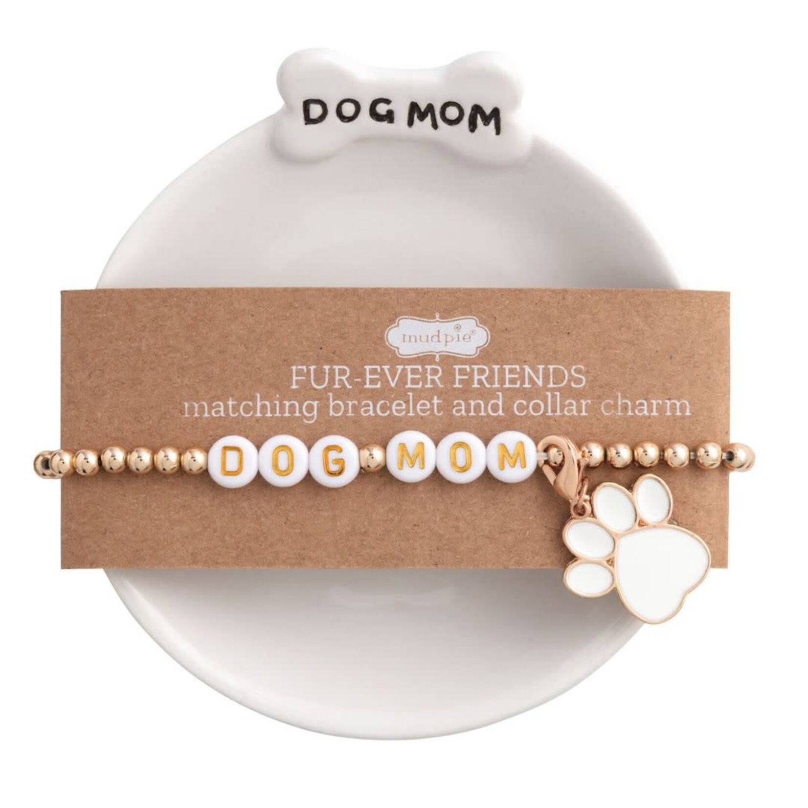 mud pie pet trinket dish & bracelet set