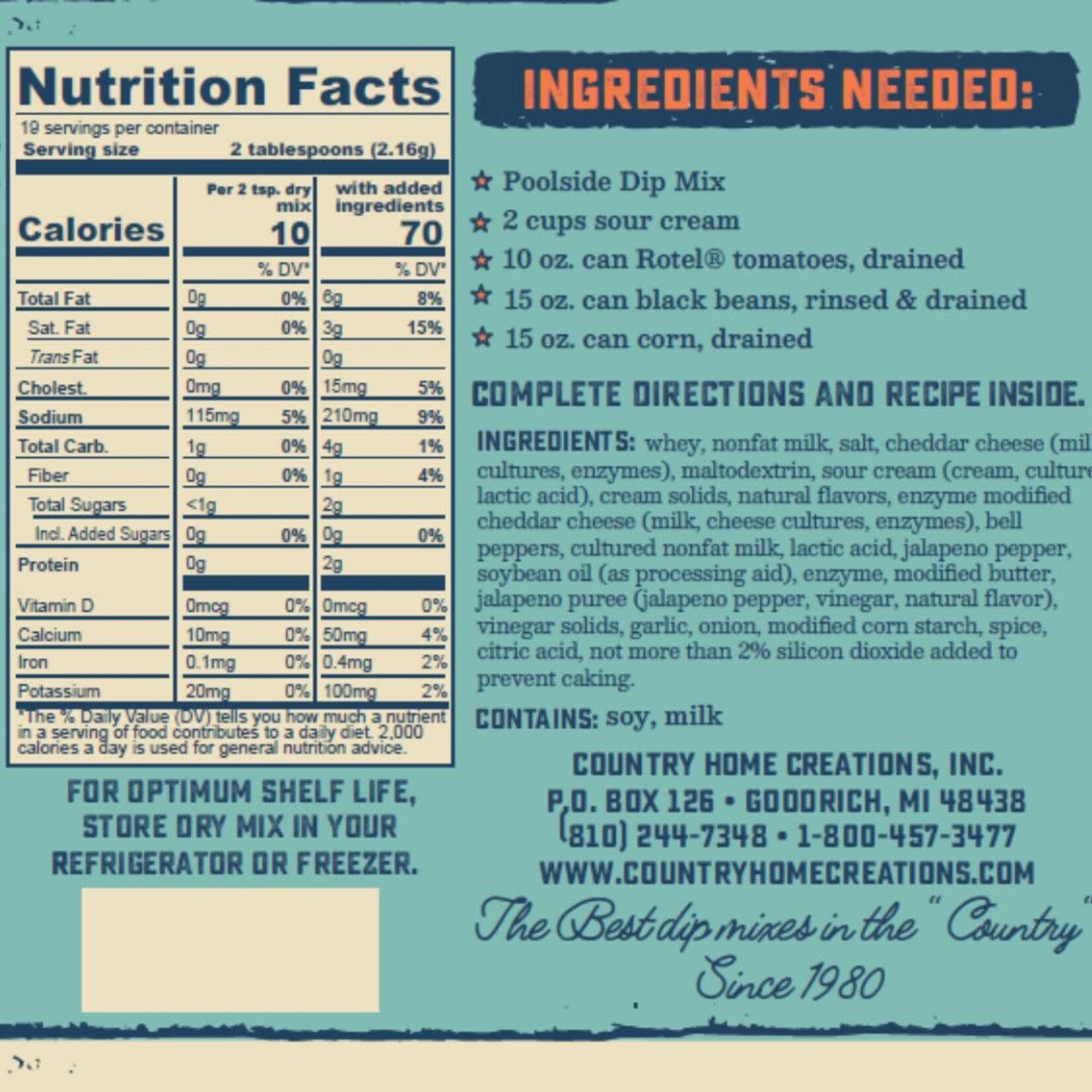 m. lynne designs poolside dip mix