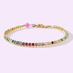 taylor elliott designs amore colorful hearts in gold necklace