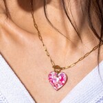 taylor elliott designs pink confetti heart necklace