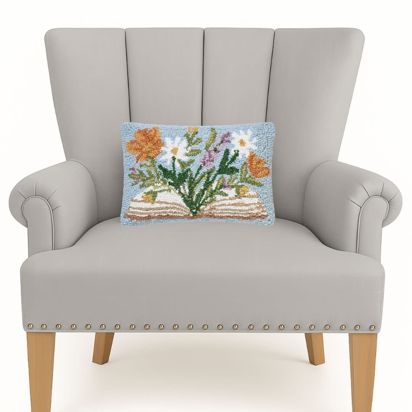 m. lynne designs flower book hook pillow