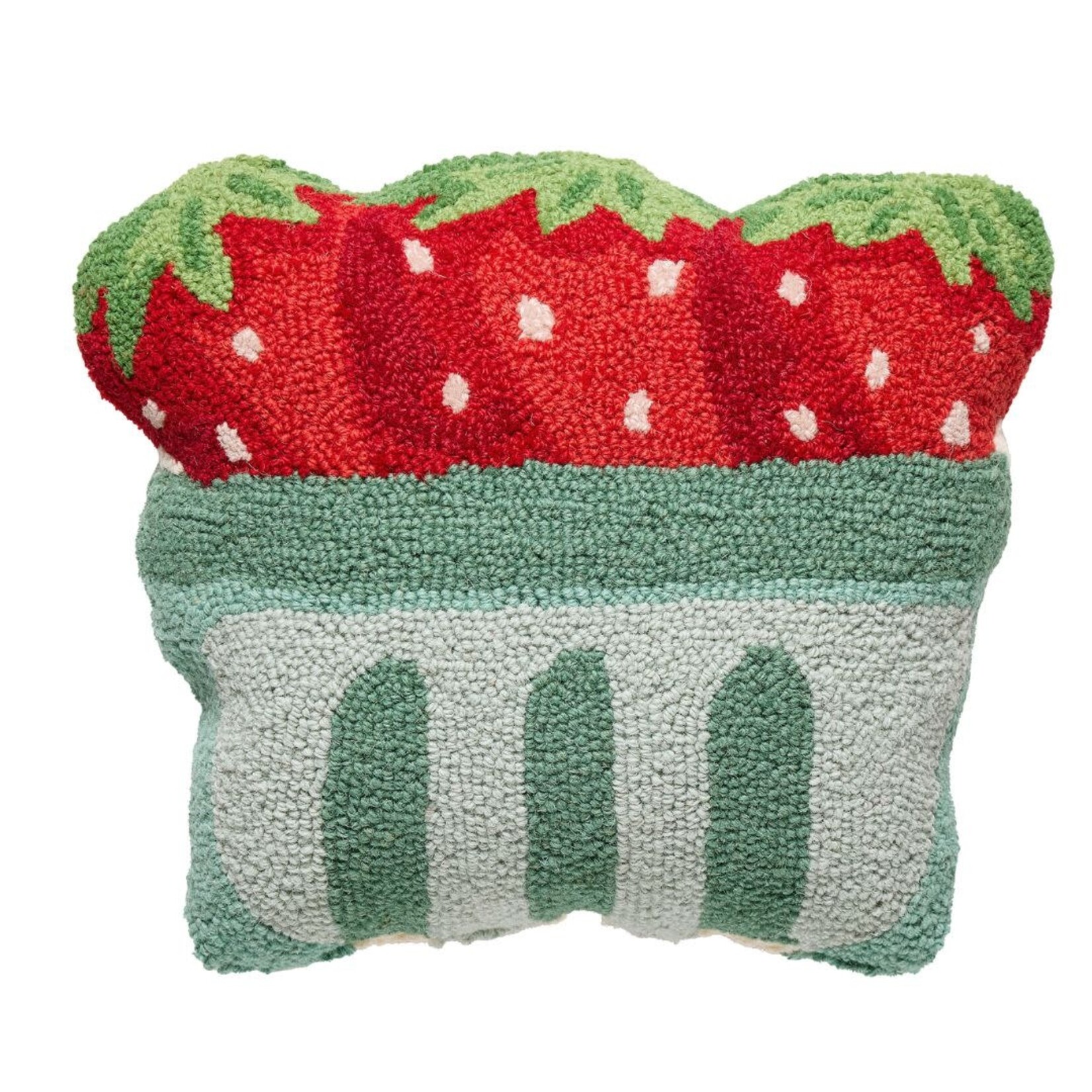 m. lynne designs shaped strawberry pint hook pillow