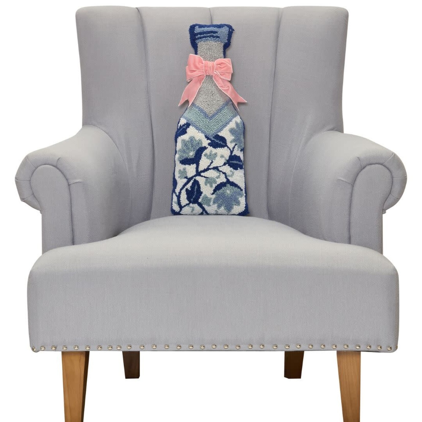 m. lynne designs chinoiserie champagne hook pillow with bow