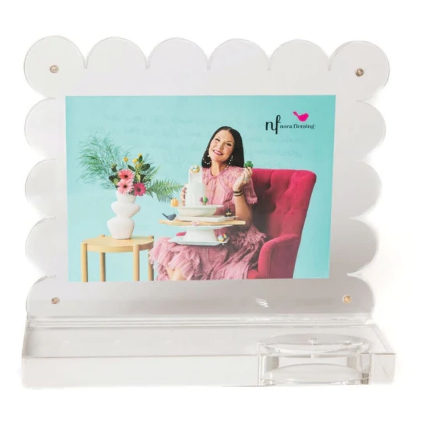nora fleming clearly a-nora-ble scalloped acrylic frame