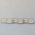 m. lynne designs gold metal frame with typed quote