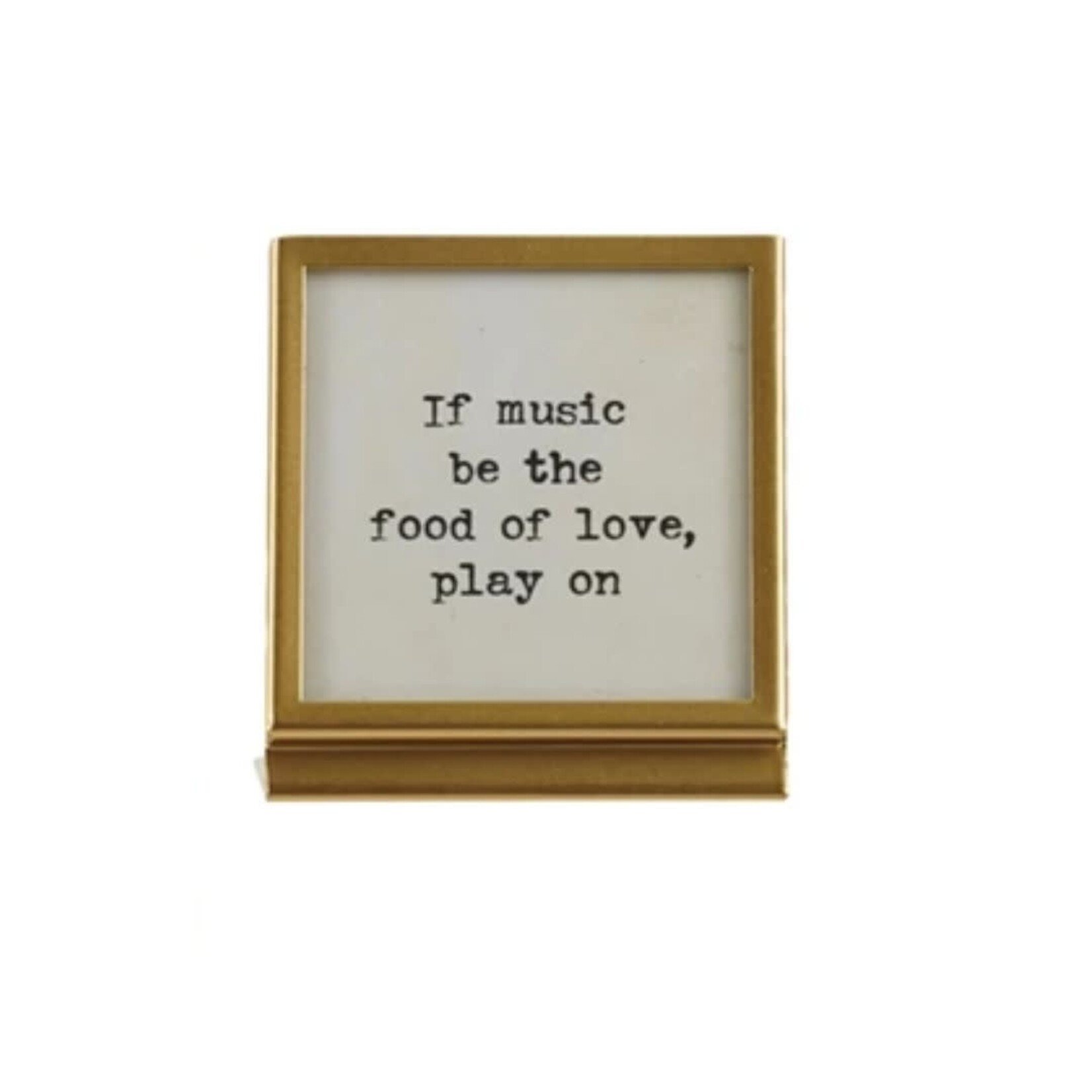 m. lynne designs gold metal frame with typed quote