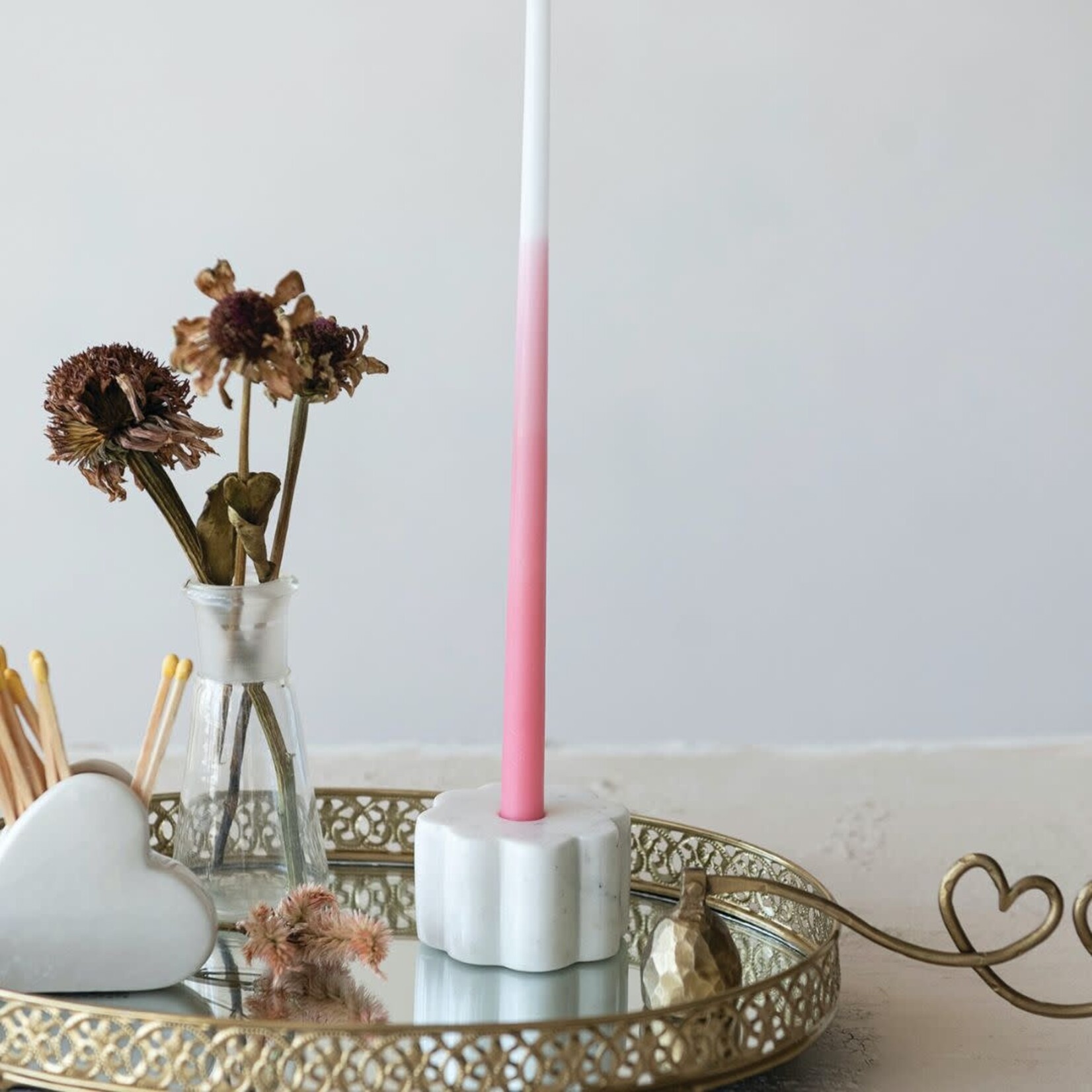 m. lynne designs marble scalloped taper holder