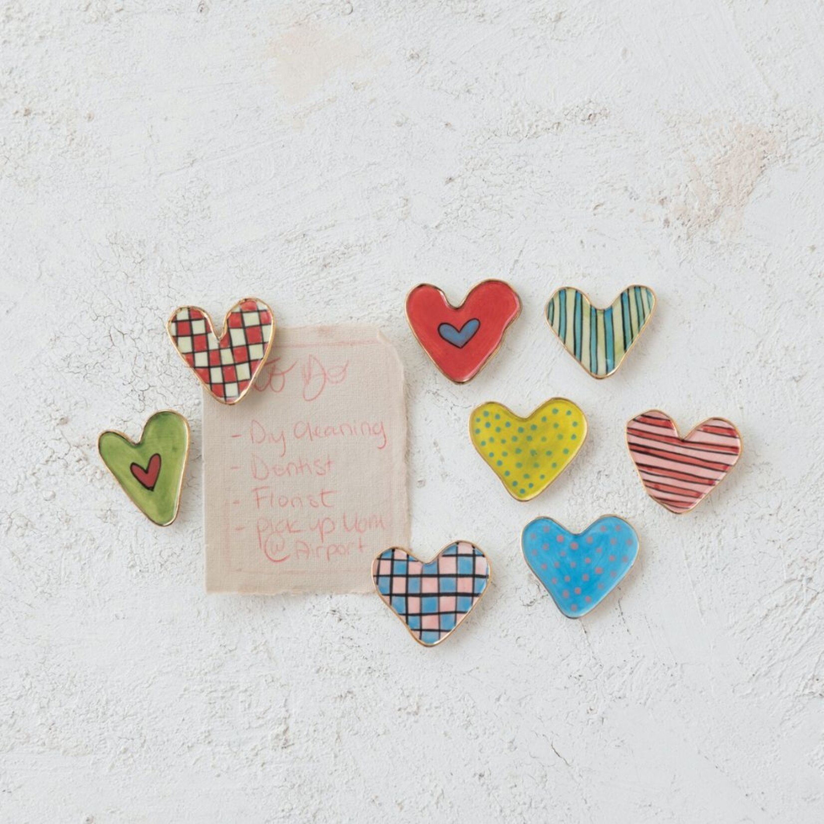 m. lynne designs hand-painted electroplated heart magnet