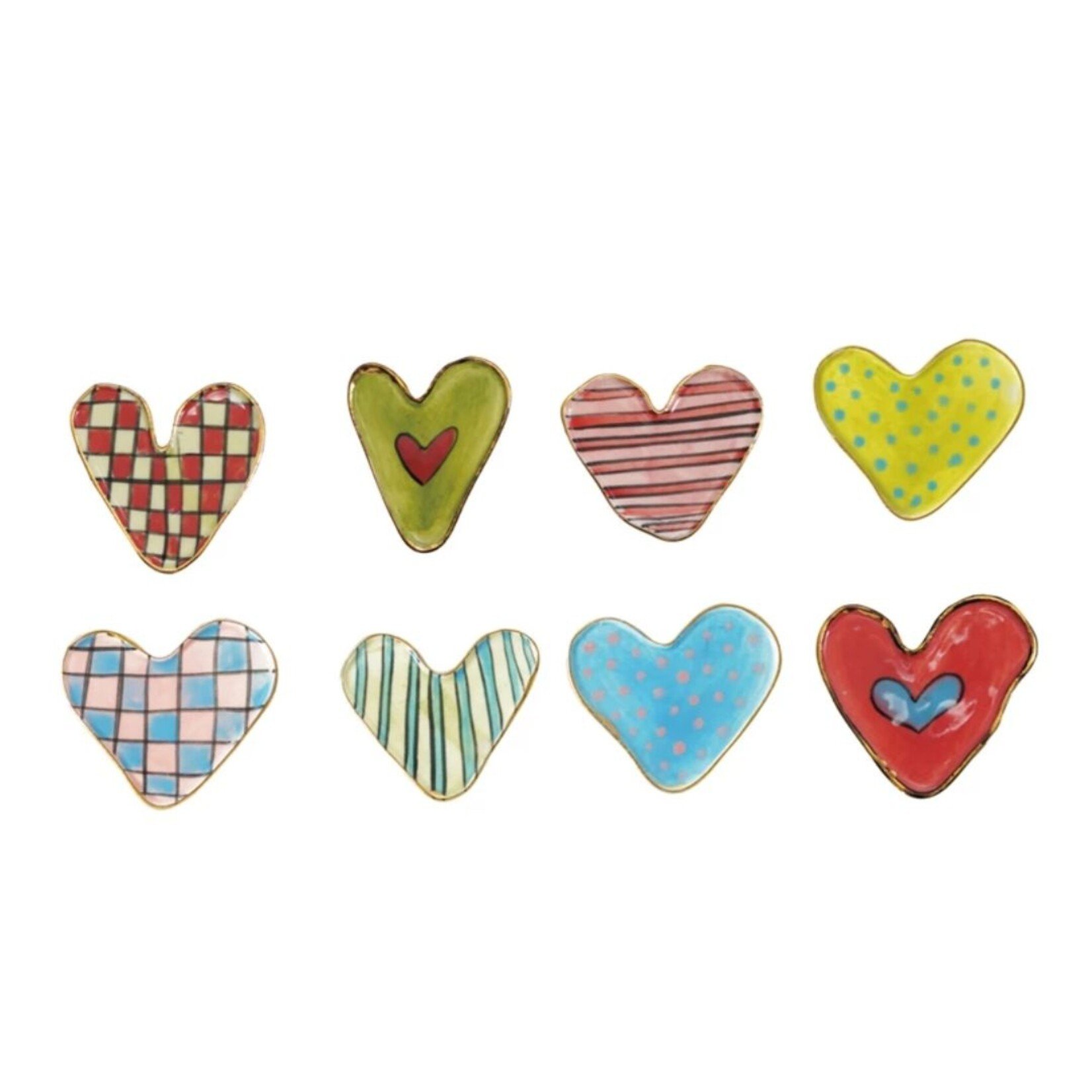 m. lynne designs hand-painted electroplated heart magnet
