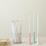 m. lynne designs thin pastel taper with colored wick