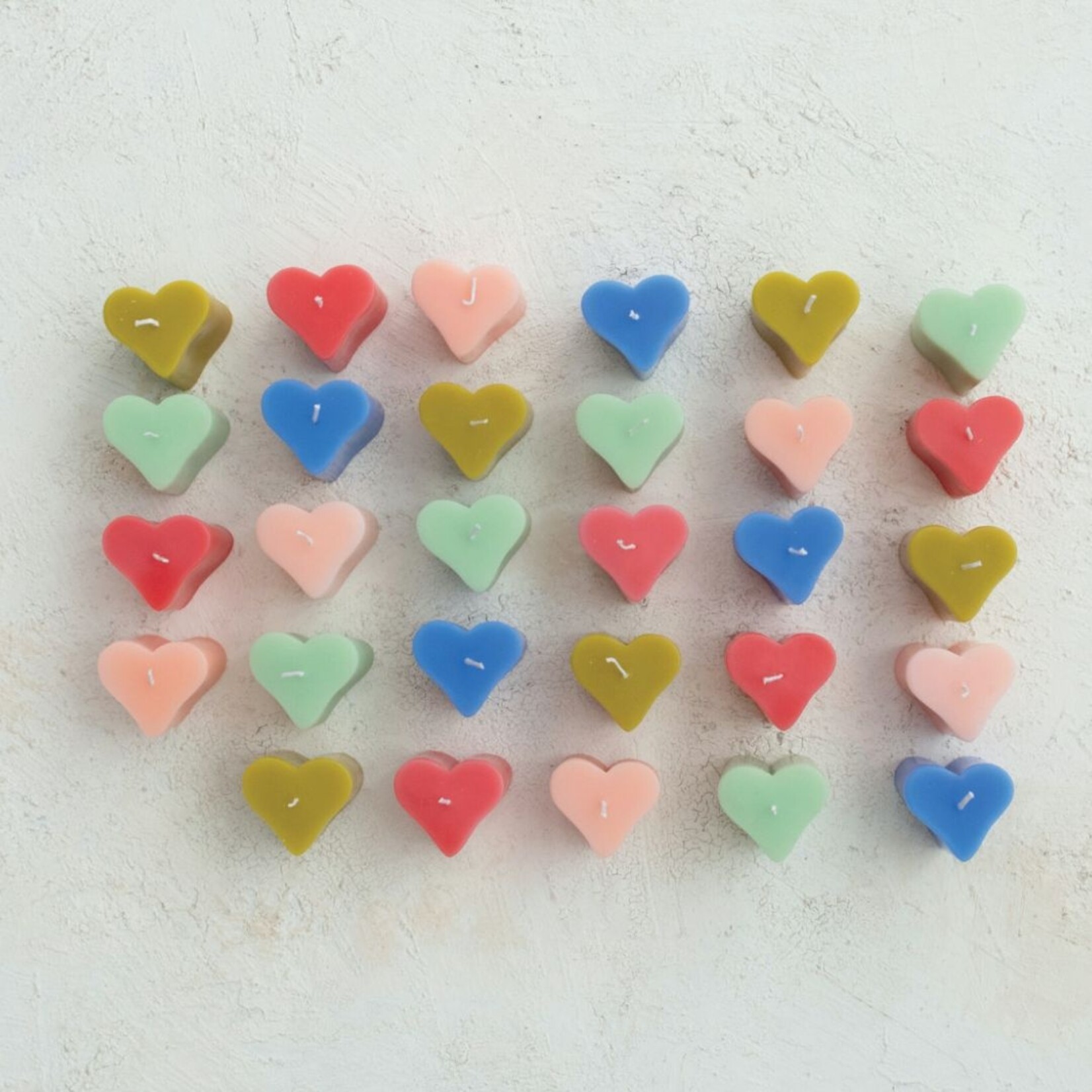 m. lynne designs colorful heart shaped candle