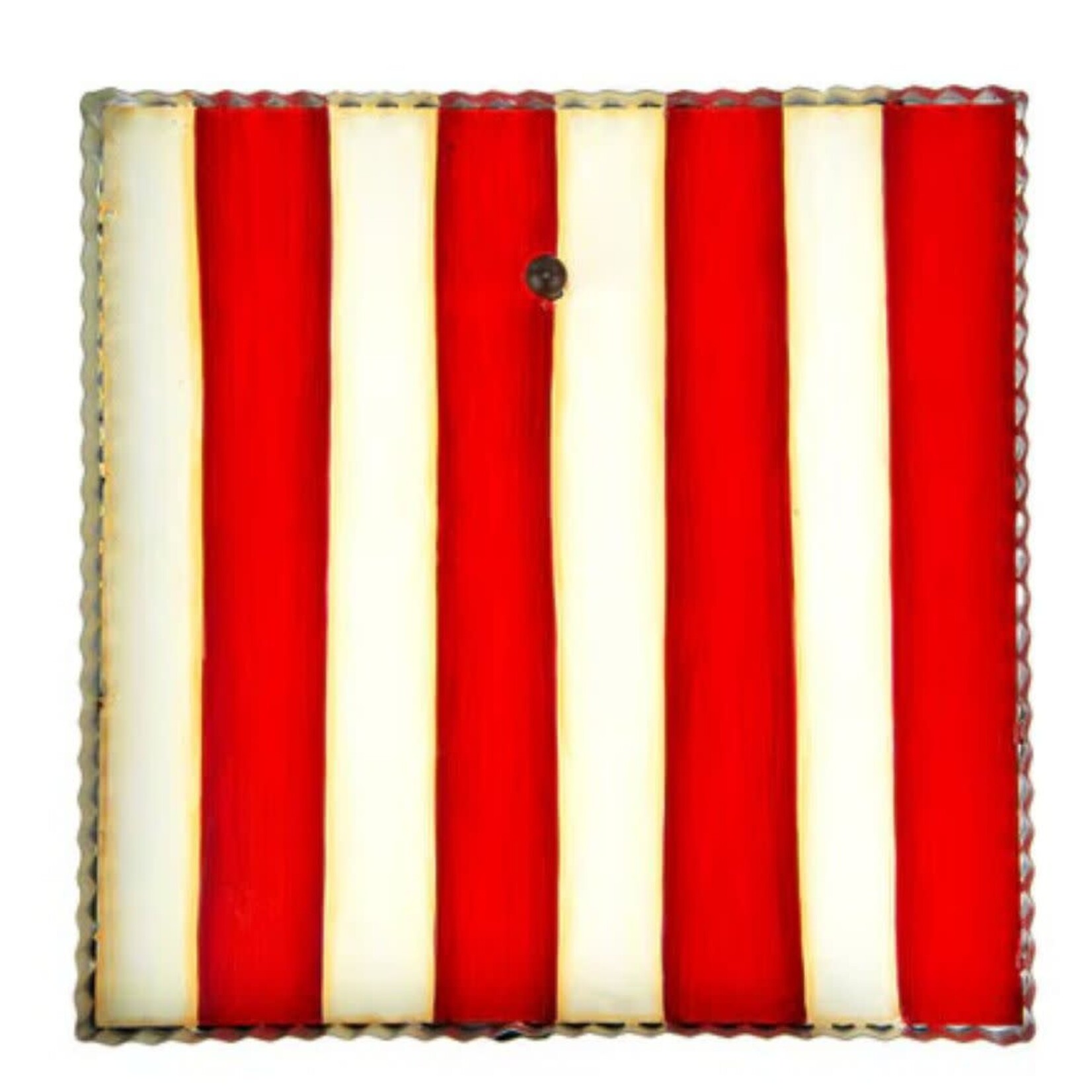 the round top collection red and white stripe display
