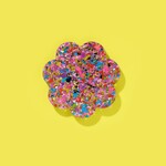 taylor elliott designs happy confetti scallop coaster