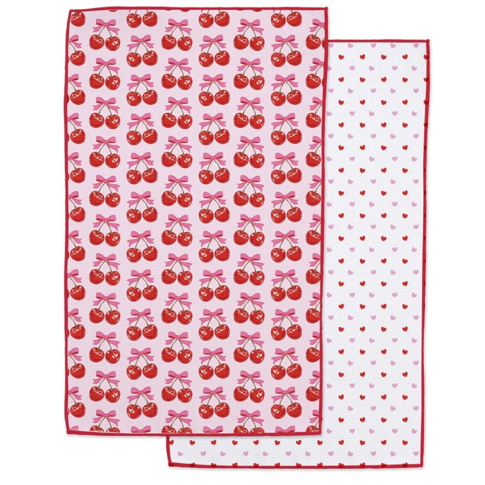 m. lynne designs cherry on top microfiber dishtowel