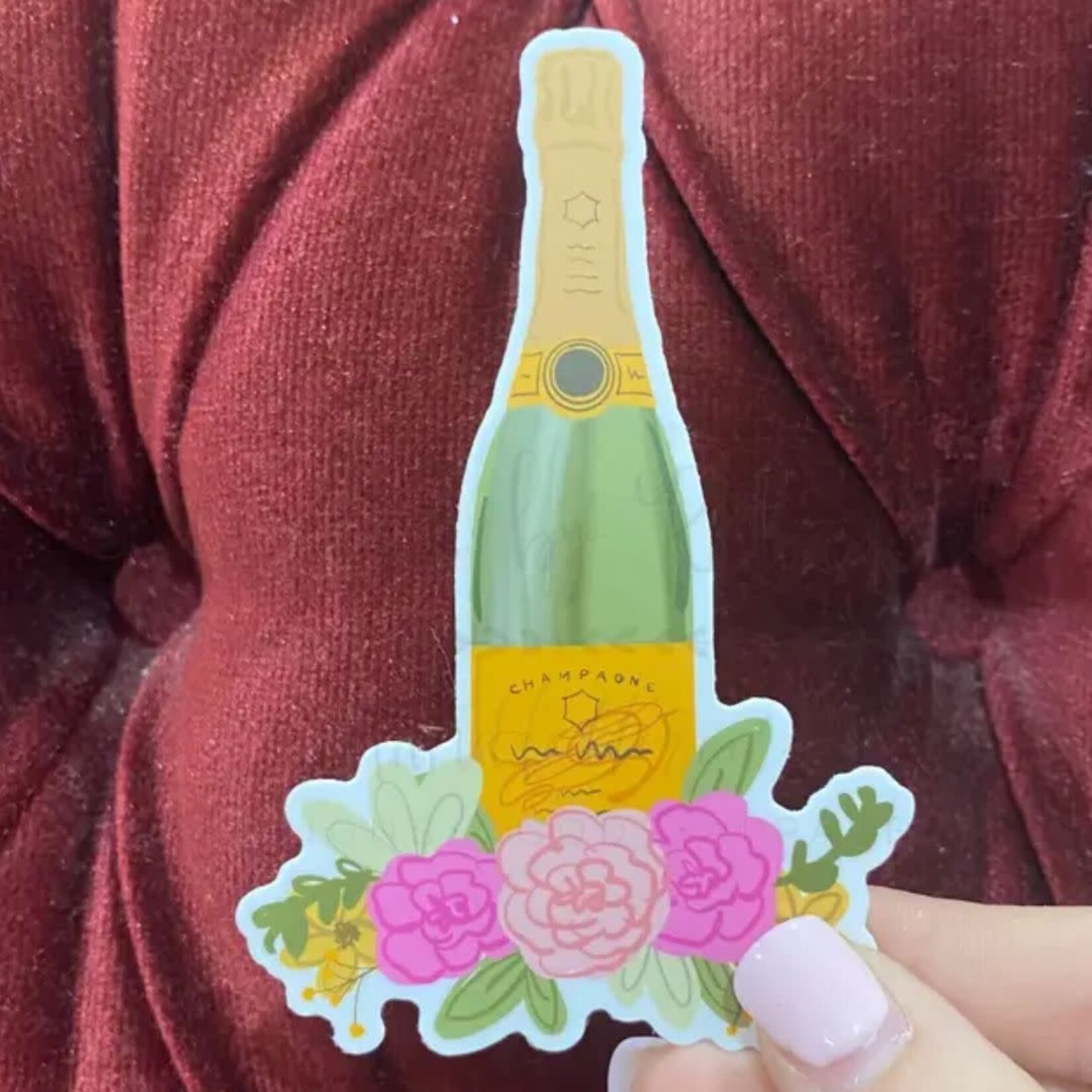 m. lynne designs champagne sticker