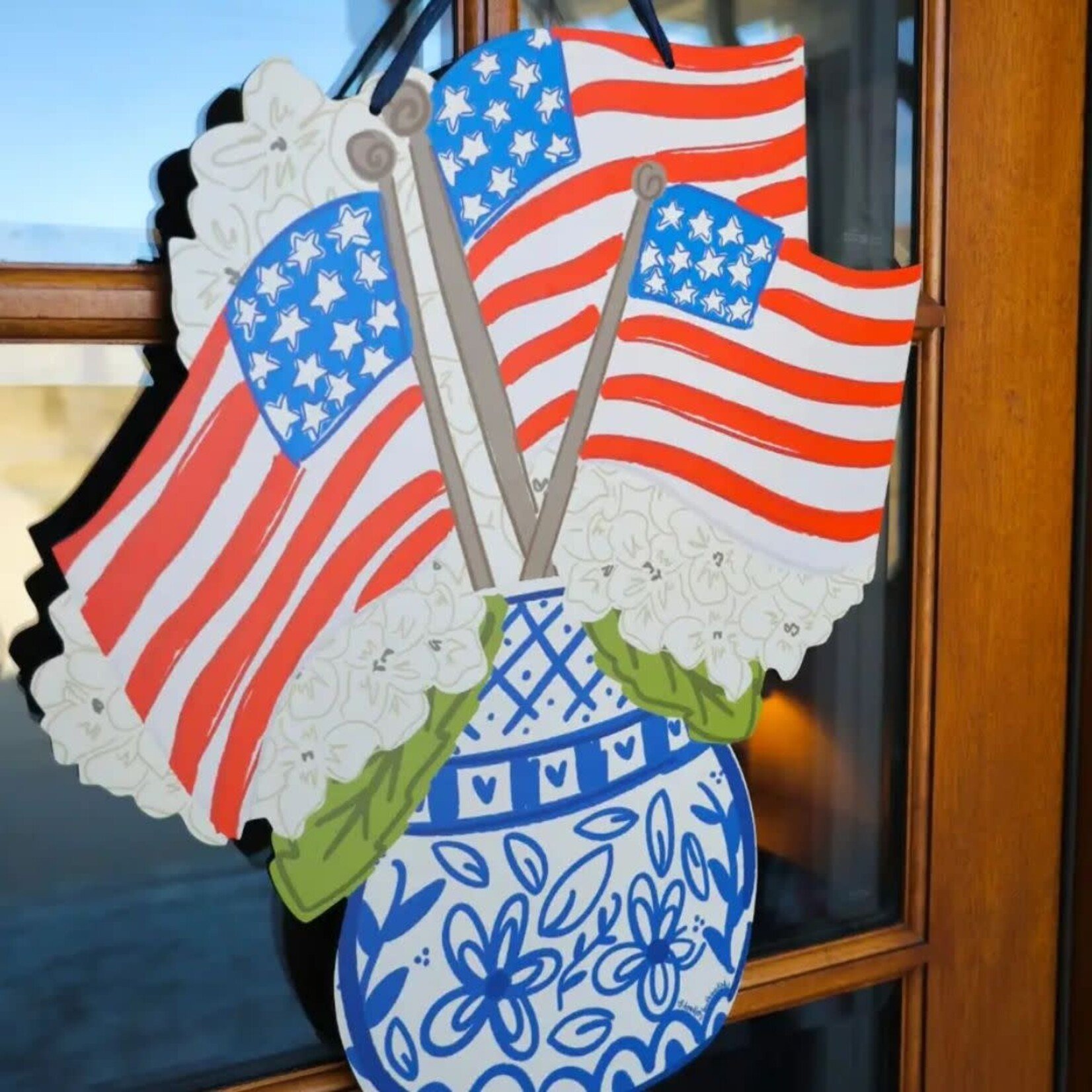m. lynne designs chinoiserie flags door hanger