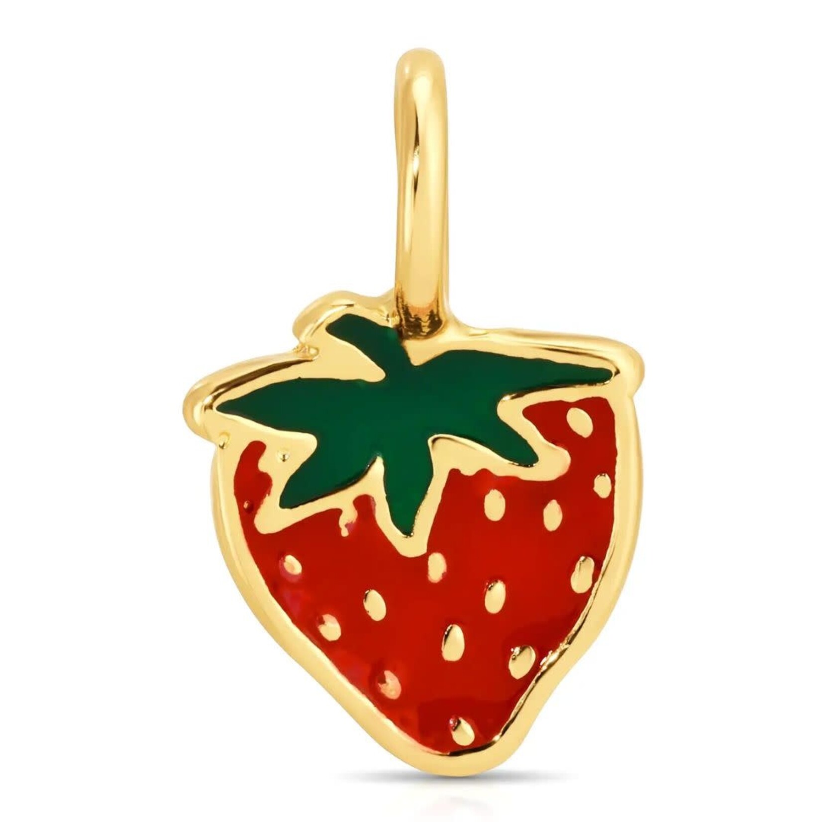 lucky feather gold strawberry charm