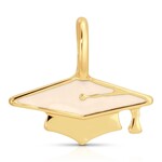 lucky feather gold graduation cap charm