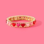 taylor elliott designs valentine heart reds & pinks bracelet
