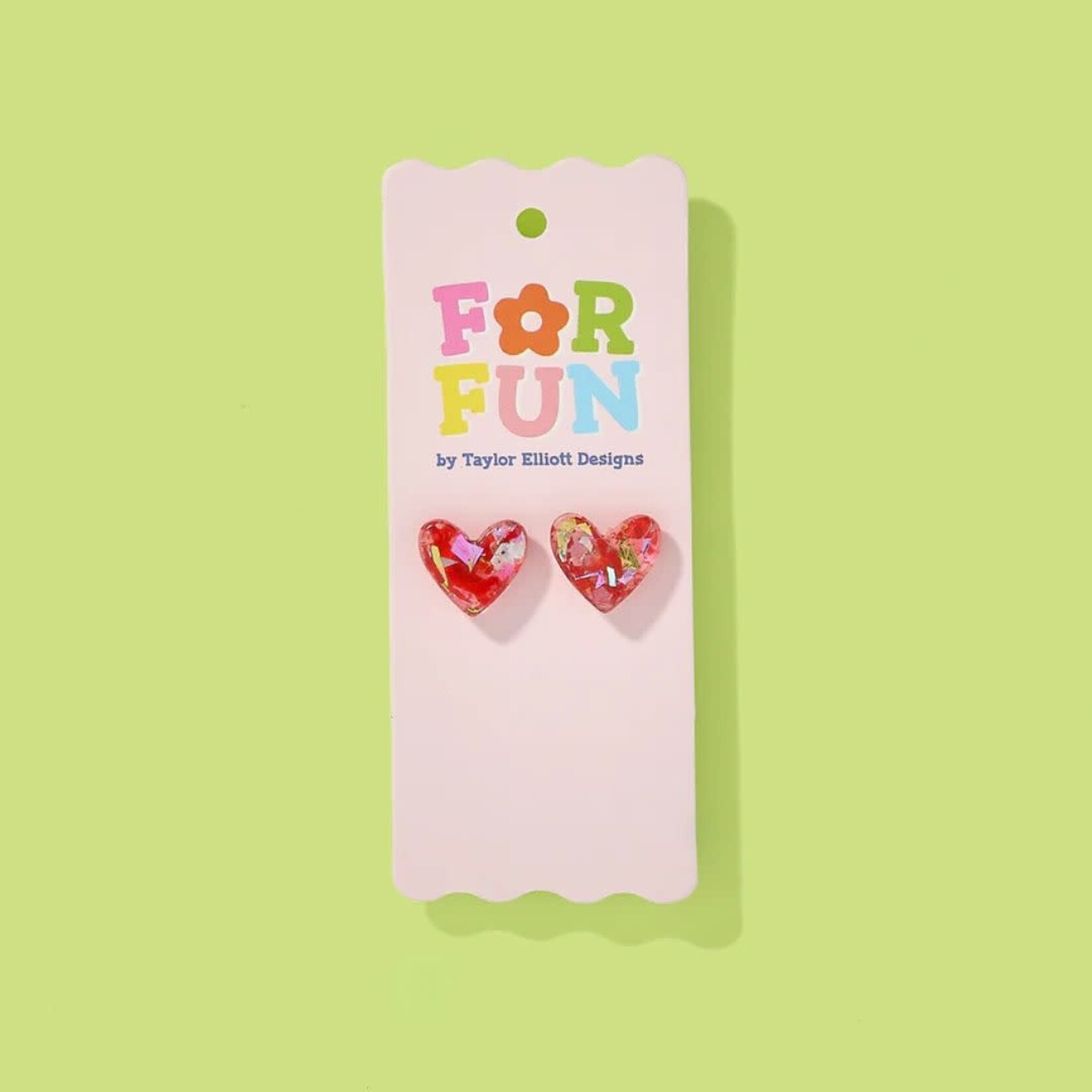 taylor elliott designs confetti heart stud earring