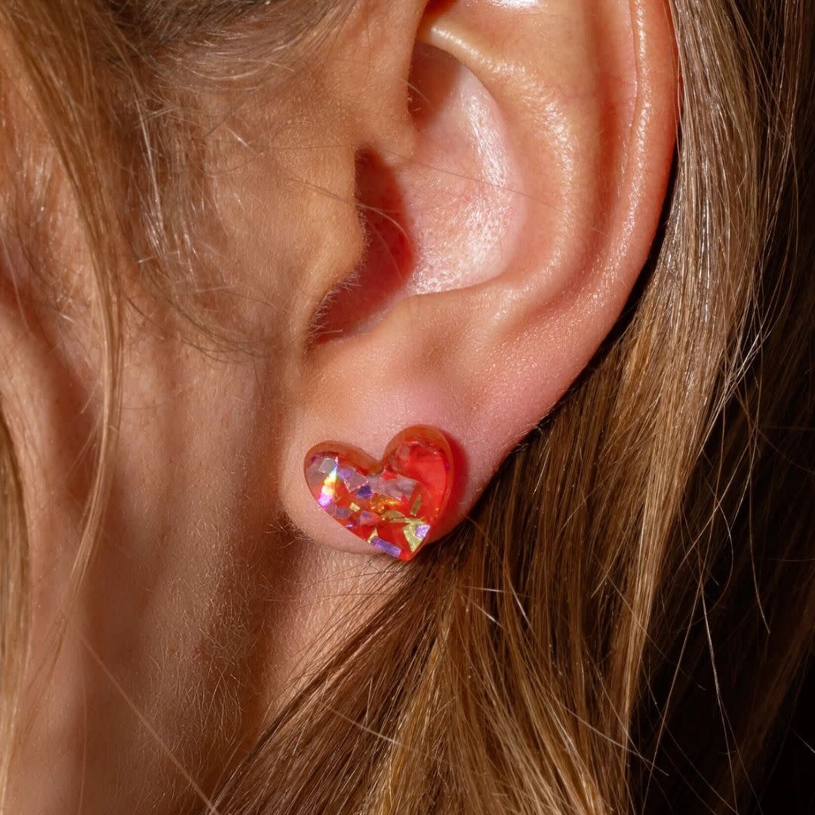 taylor elliott designs confetti heart stud earring