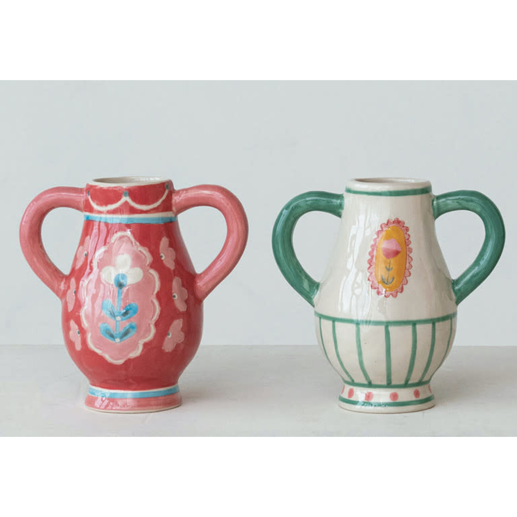 m. lynne designs colorful urn with handles