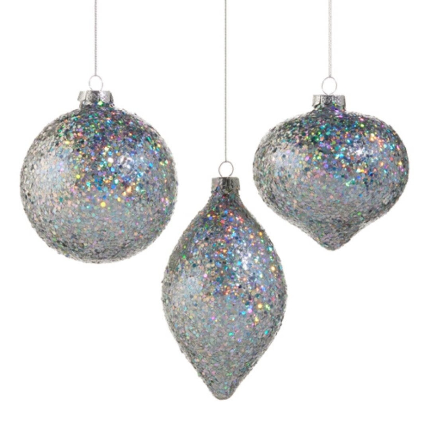 m. lynne designs silver iridescent ornament