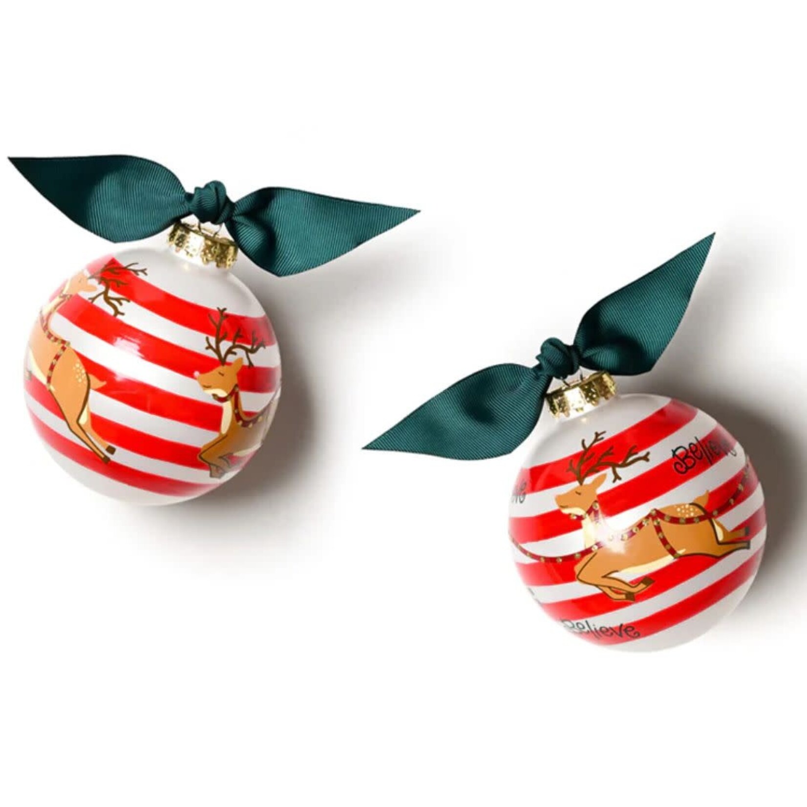 coton colors reindeer in flight glass ornament