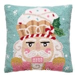 m. lynne designs pink & mint nutcracker hook pillow