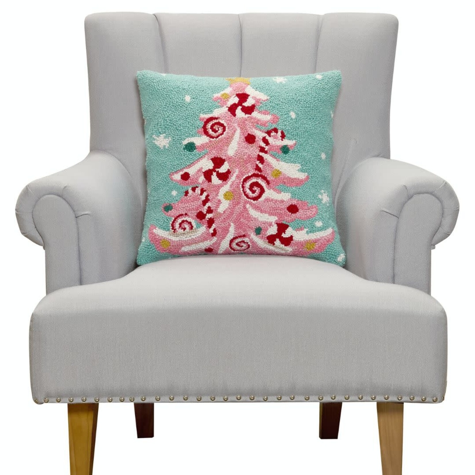 m. lynne designs pink & mint tree hook pillow