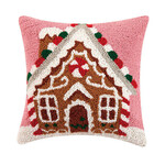 m. lynne designs gingerbread house with candy cane hook pillow