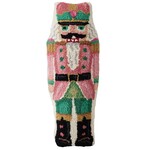 m. lynne designs shaped pink nutcracker hook pillow