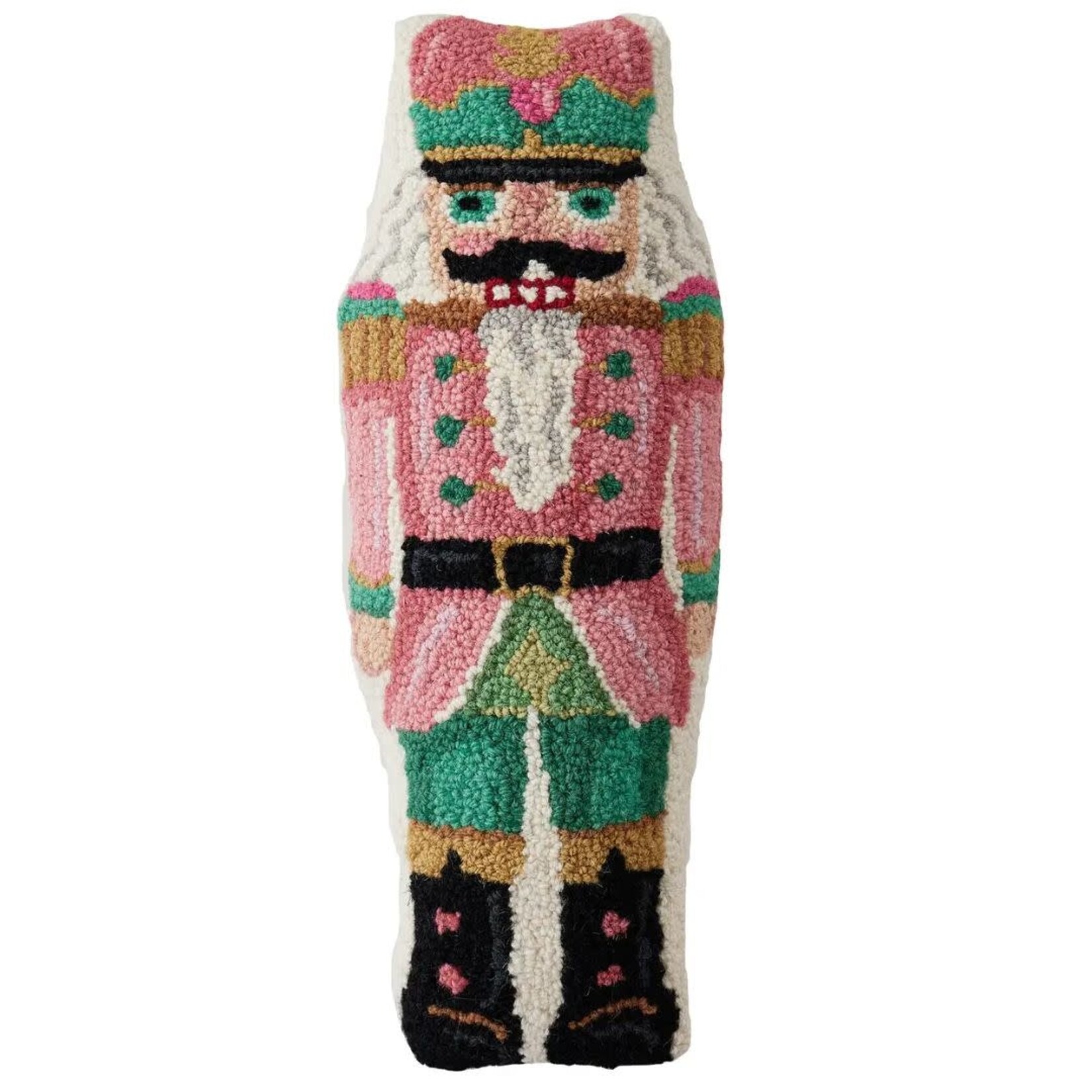 m. lynne designs shaped pink nutcracker hook pillow