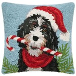 m. lynne designs christmas bernedoodle hook pillow