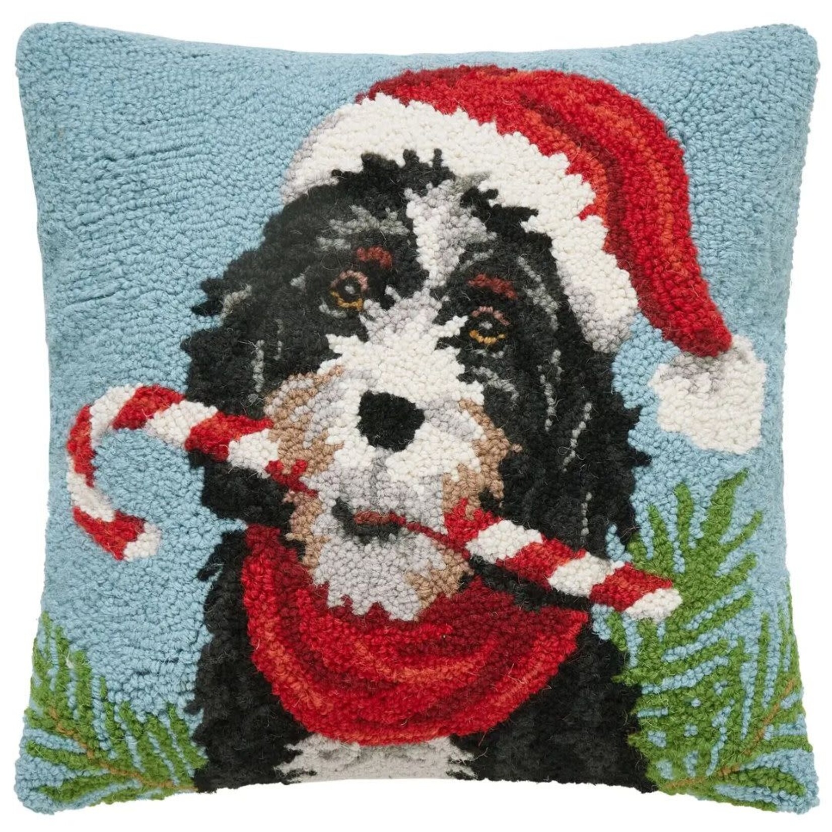 m. lynne designs christmas bernedoodle hook pillow