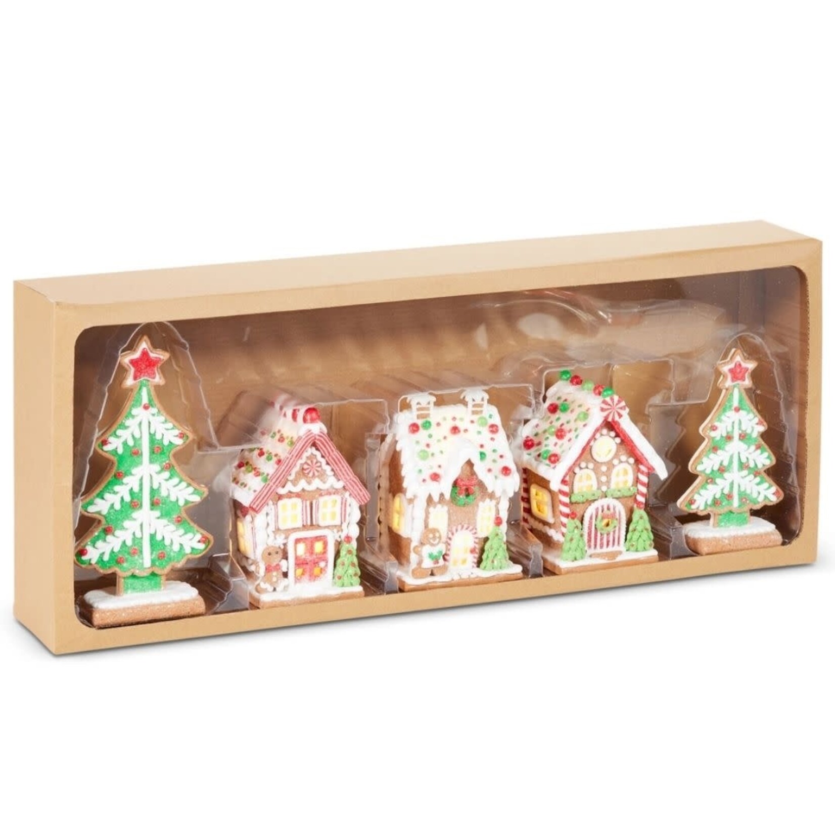 m. lynne designs lighted gingerbread house or tree  in classic colors