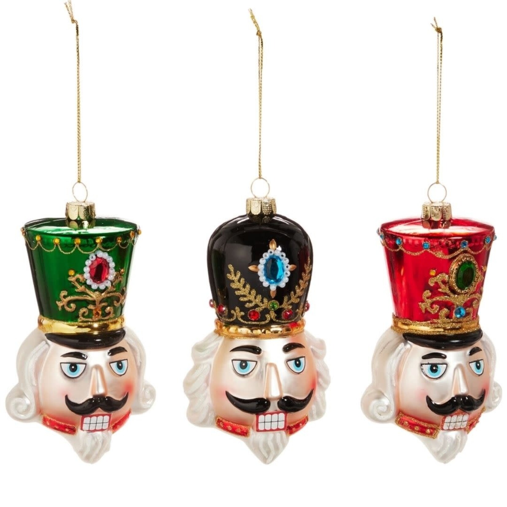 m. lynne designs glass nutcracker head ornament